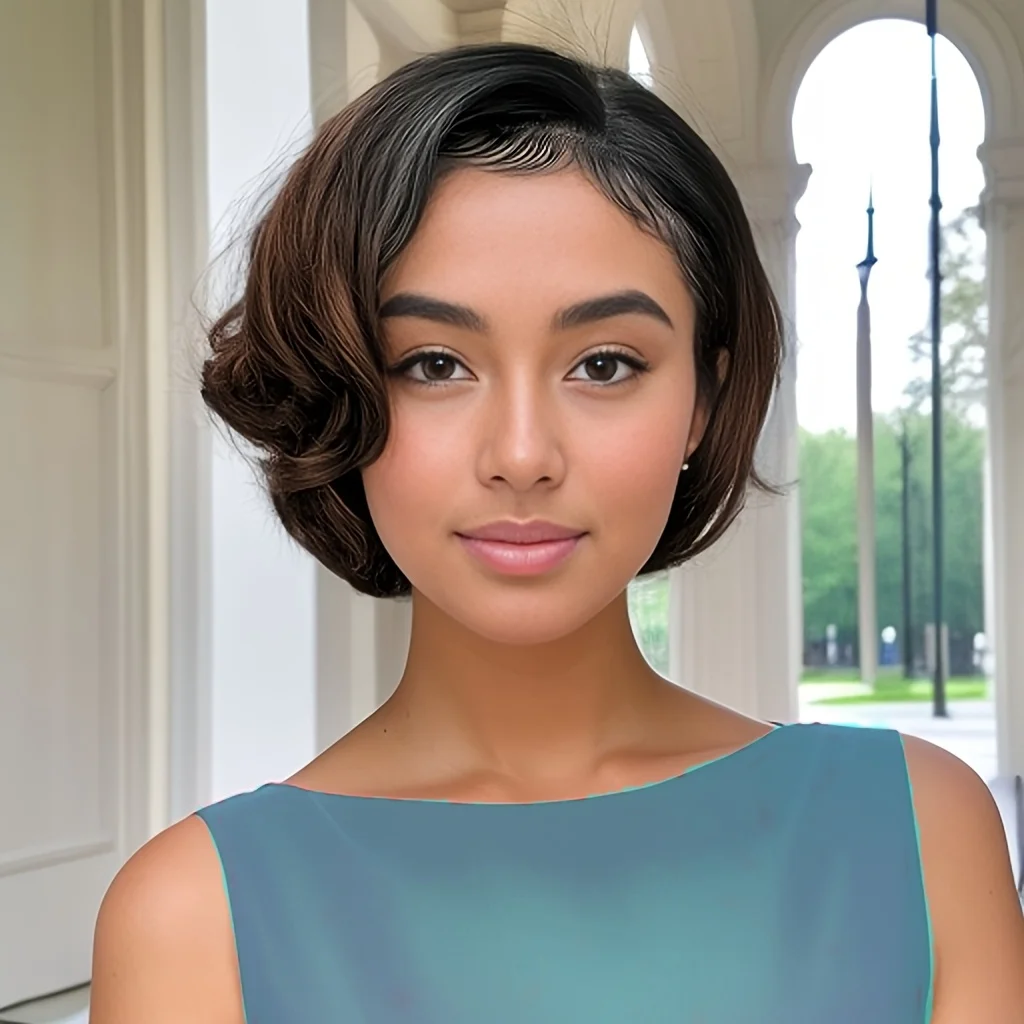 

8 Inch 13x4 Lace Frontal Wig Pixie Cut Wig Human Hair Short Straight Bob Wig 180% Density for Women