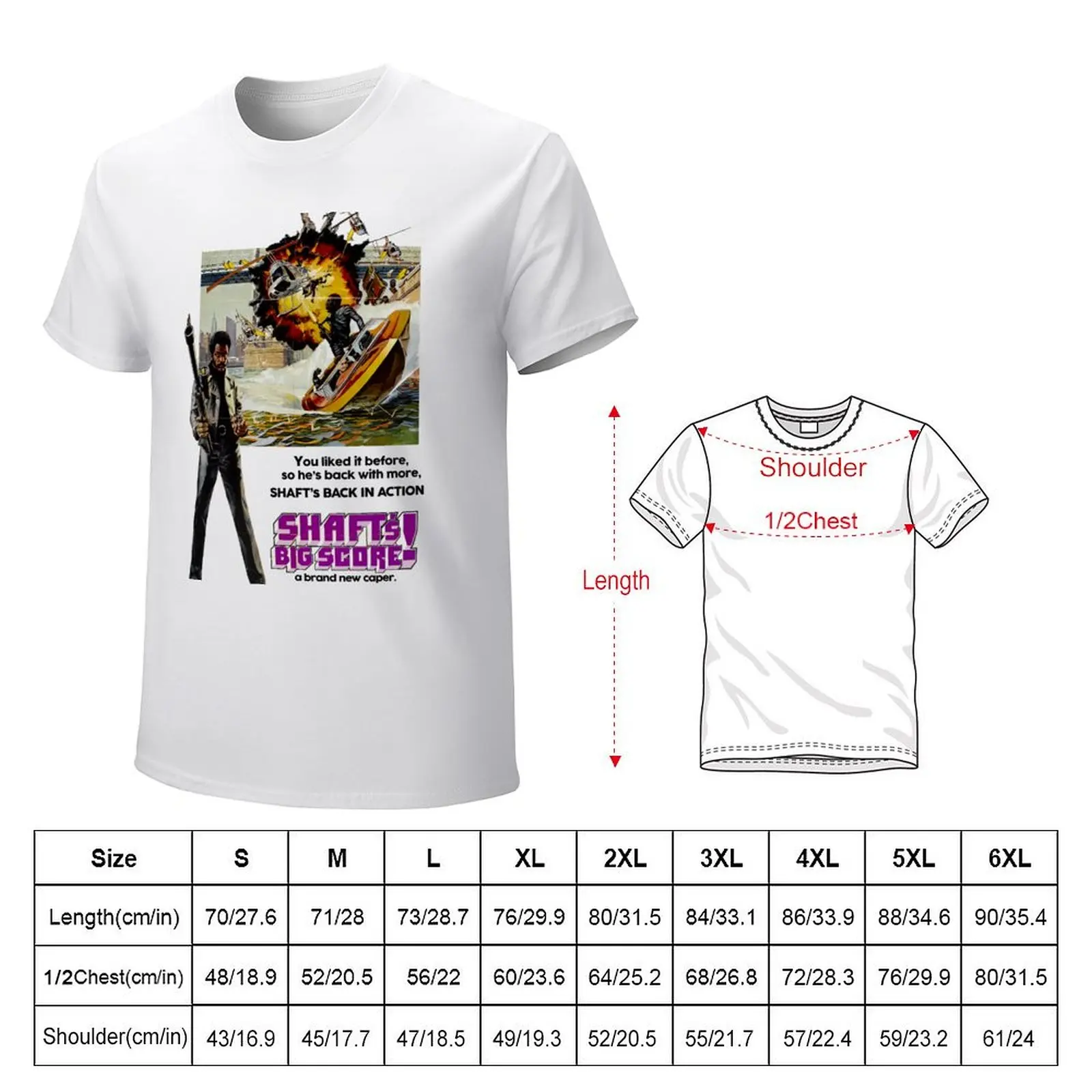 Shaft's Big Score T-Shirt vintage tops boys whites summer tops mens tall t shirts