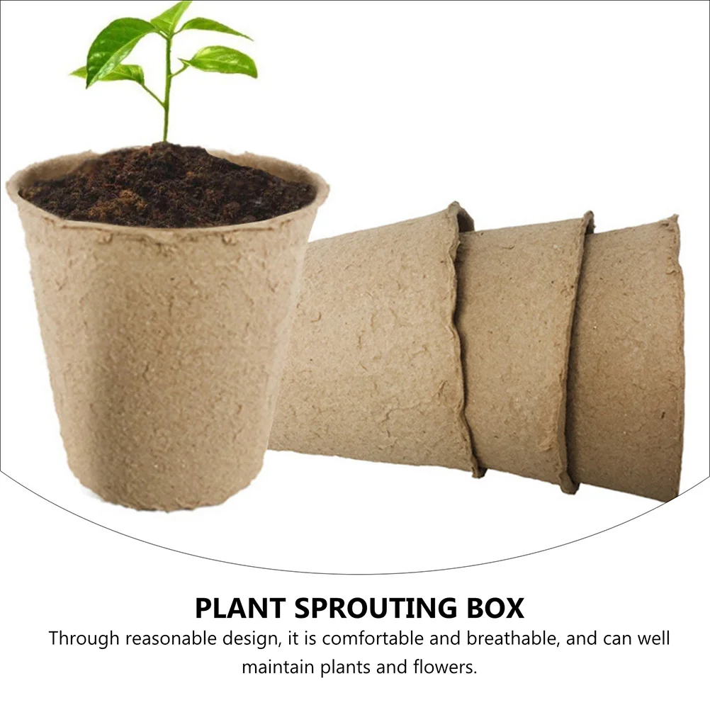 

50pcs Paper Plant Pots Biodegradable Seed Starter Containers For Herb Microgreens Flower Garden Propagator Nursery Cases