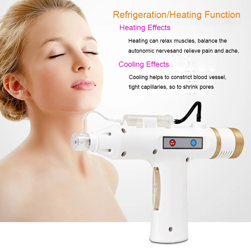 Newest no needle electroporation mesotherapy serum machine hot and cold microcrystal inductor needle mesogun for