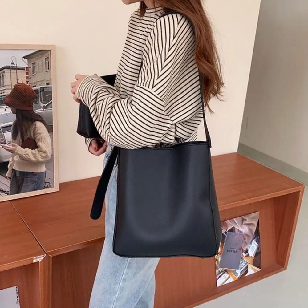 سعة كبيرة حقائب ساع الفرنسية بلون شنقا الحقيبة بو الجلود مركب أكياس الرجعية سستة الملمس أكياس تحت الإبط #4