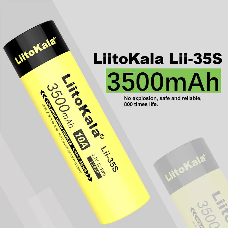 New LiitoKala Lii-35S 18650 Battery 3.7V Lii-ion 3500mA 10A Power battery For high drain devices 1-6PCS