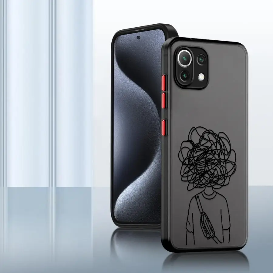 حافظة Lines Messy Matchman لهاتف Xiaomi Mi 11T 12X 12T 11T Pro 11 Lite غطاء ناعم