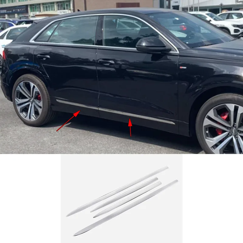 

Car accessories FIT FOR Audi Q8 2019-2024 ABS black chrome Body Kit Side Door Car Body Molding Cover Trim