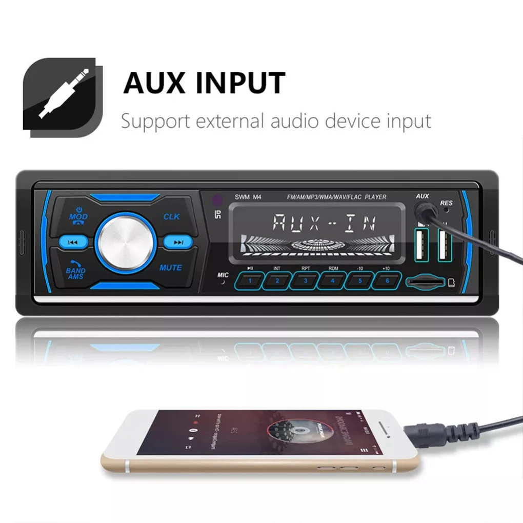 M4 Dual USB Car Radios MP3 Auto Audio Stereo DABMP3 Player USB Car Multimedia Player FM Autoradio Support BT Call inser Card