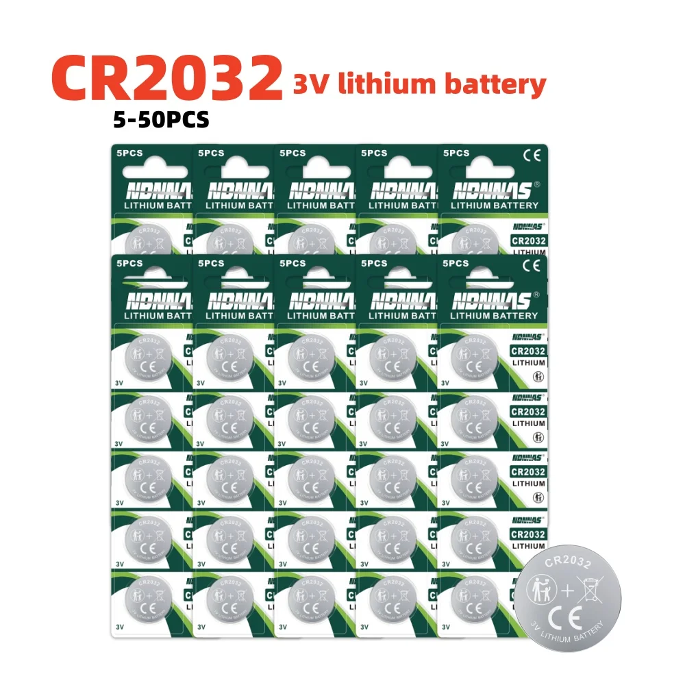 5-50pcs CR2032 Battery DL2032 ECR2032 BR2032 2032 CR 2032 3V Lithium Button Cell Coin Battery Long Lasting for Watch Remote