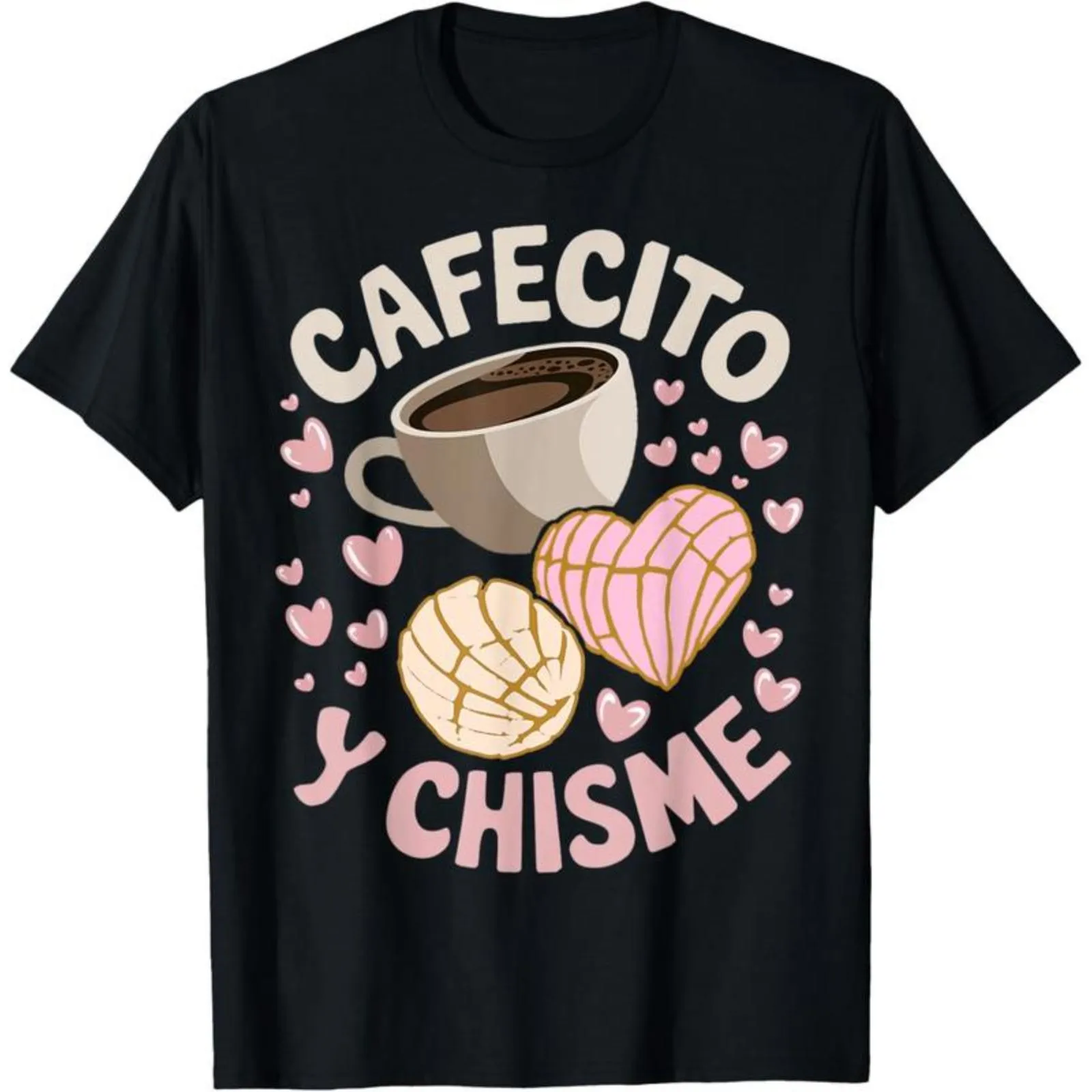 Cafecito Y Chisme Printed T Shirt Latin Culture Round Neck Casual Tee For Daily Wear S-5XL