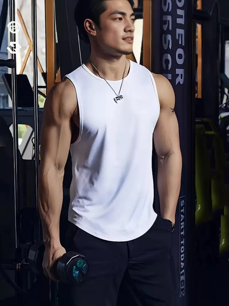 Men’s Breathable Mesh Sleeveless Gym Shirt Quick Dry Workout Vest for Running