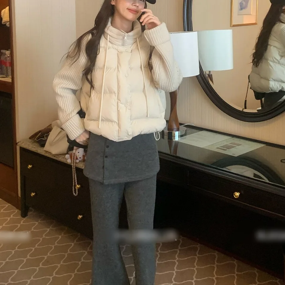 

Stand-up Collar Splicing 2025 Winter New Women's Clothing Loose Fashion Versatile Casual Commuter Style Stand-up Cotton