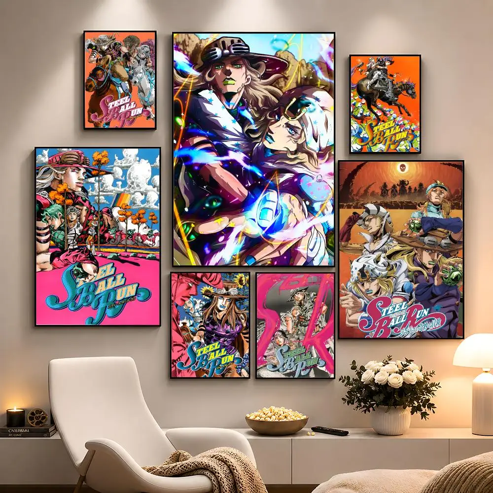 Manga JoJo Steel Ball Run Johnny Joestar Poster Peel And Stick Wall Art PP Waterproof HD Bedroom Living Room Home Decor Gift