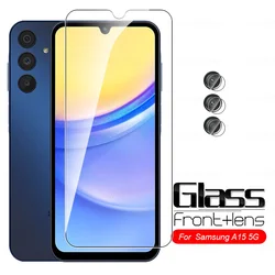 2To1 Camera Tempered Glass For Samsung Galaxy A15 5G Sumsung A05 A05S A15 A25 A35 A55 A 05 25 35 55 Armor Protective Cover Films