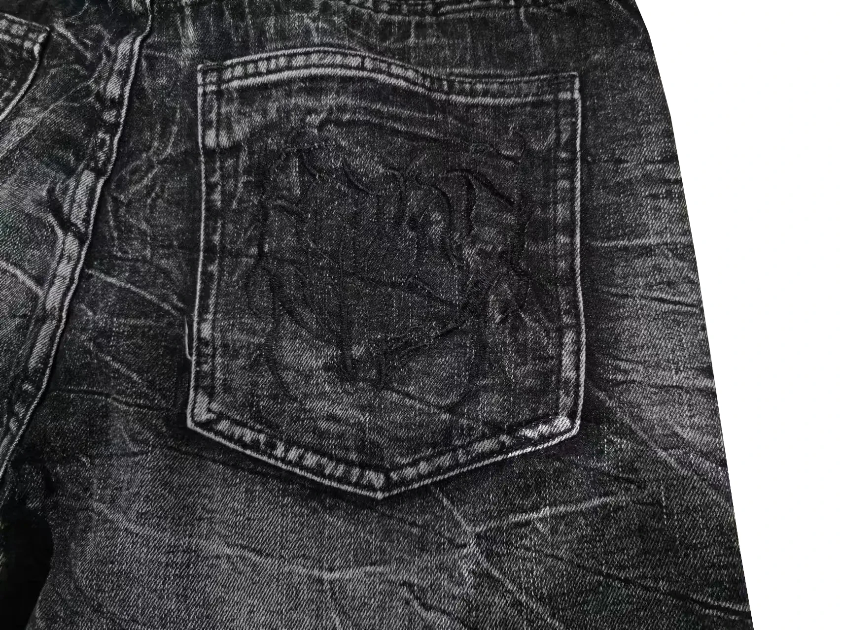 Y2K Retro Oversized Baggy Unisex Mopping Pants Phantom Jeans Men High Street Spider Embroidered Patch Hip Hop Streetwear Gothic