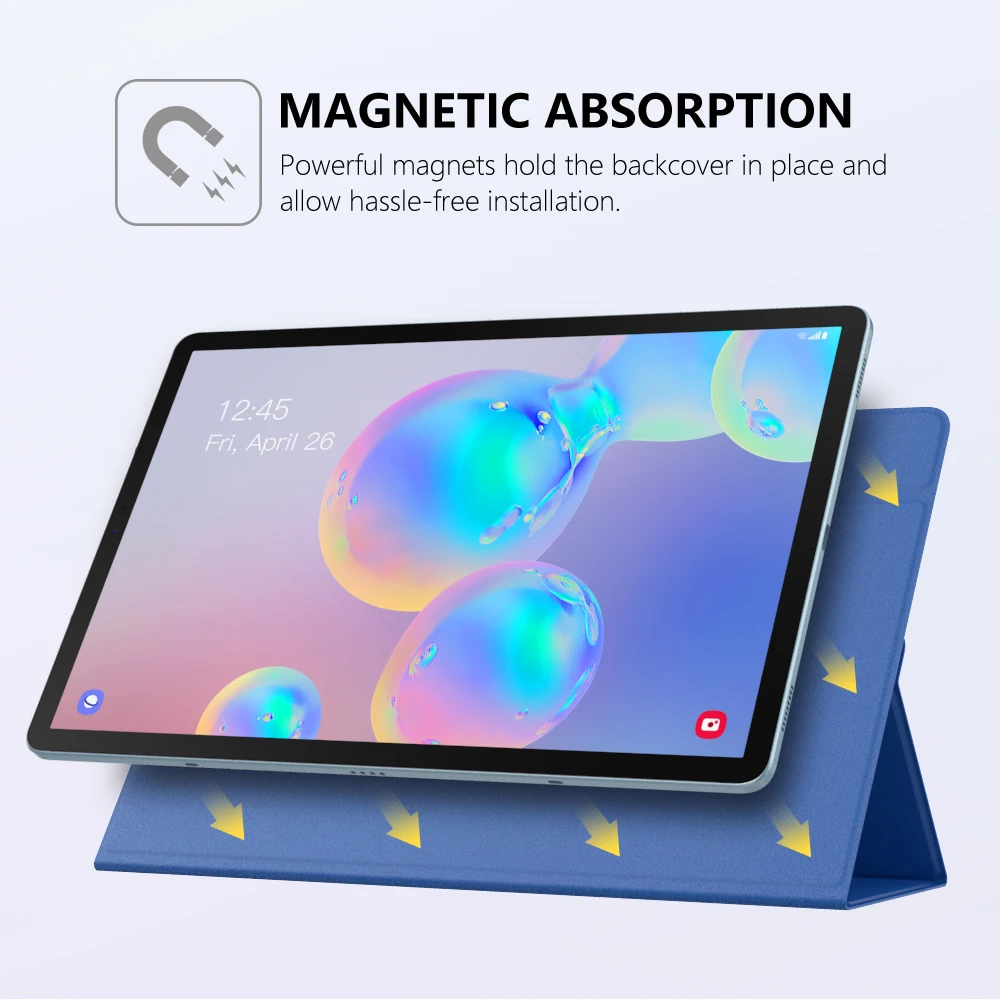 Smart Folio Case For Samsung Galaxy Tab S6,Magnetic Stand Cover With Pencil Holder For Tab S6 2019 10.5-inch Auto Sleep Wake