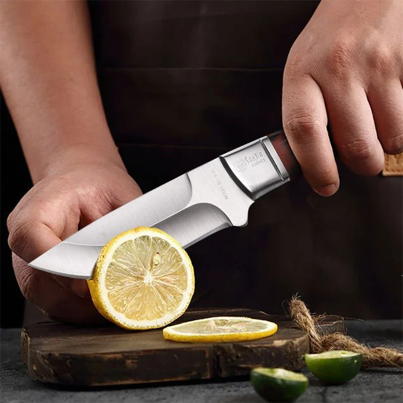 Kitchen Meat Cleaver Butcher Bone Boning Knife Utility Knives Stainless Steel Sharp Hand Meat Pocket Fruit Knife with Cover BBQ