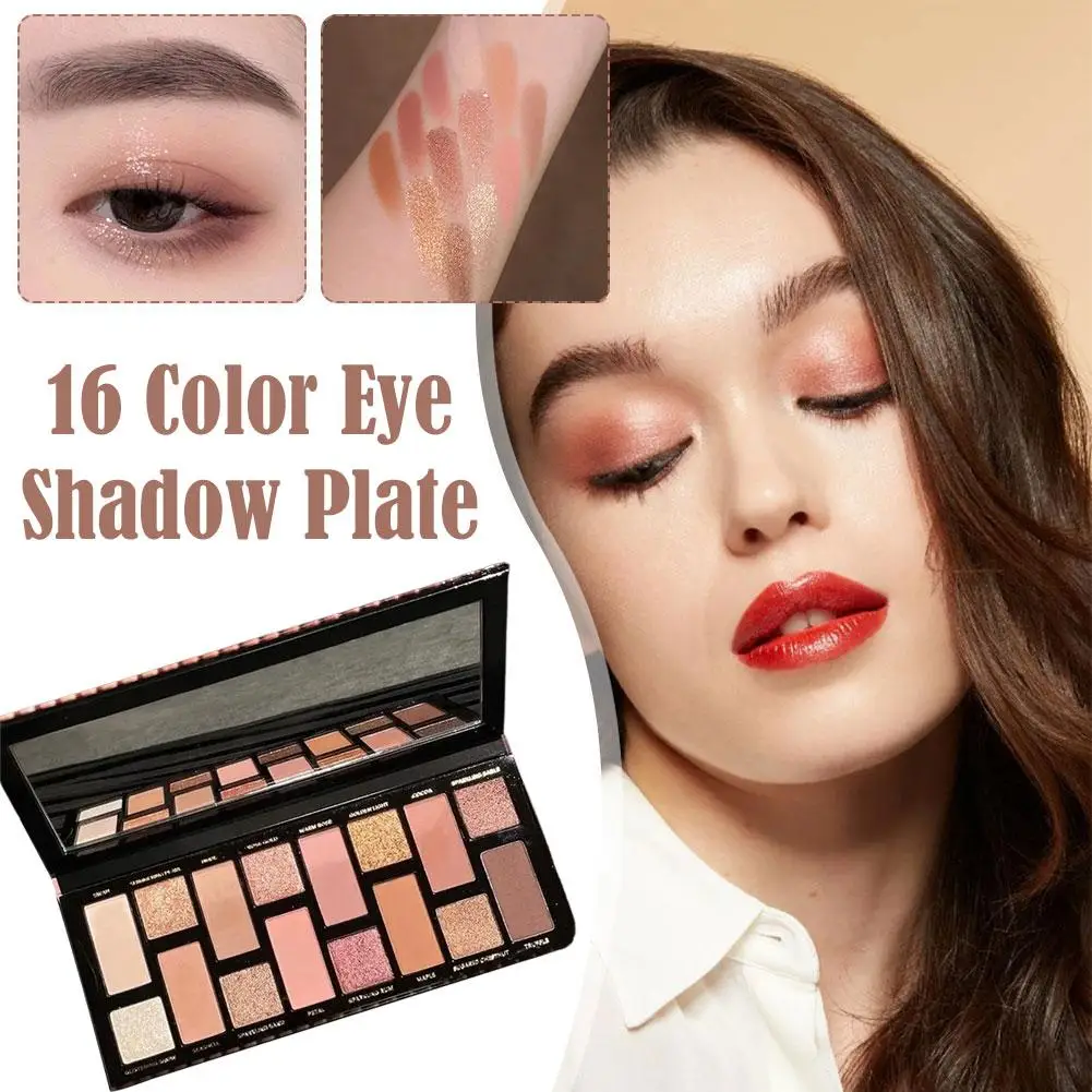 16-color Eye Shadow Plate Matte Orange Brown Earth Shadow Eyeshadow Color Eye Palette Flash Pearl C8Z3