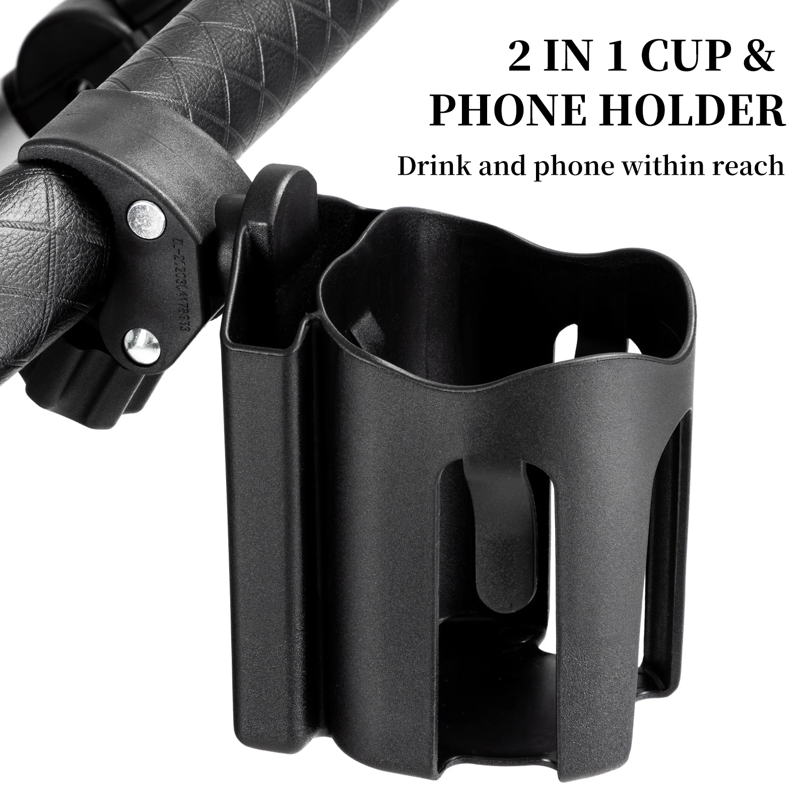 

Multifunction Cup Holder for Wheelchair,Universal Holder with Clip,Cup Holder for Stroller,Phone,Bike,Walker(Black)