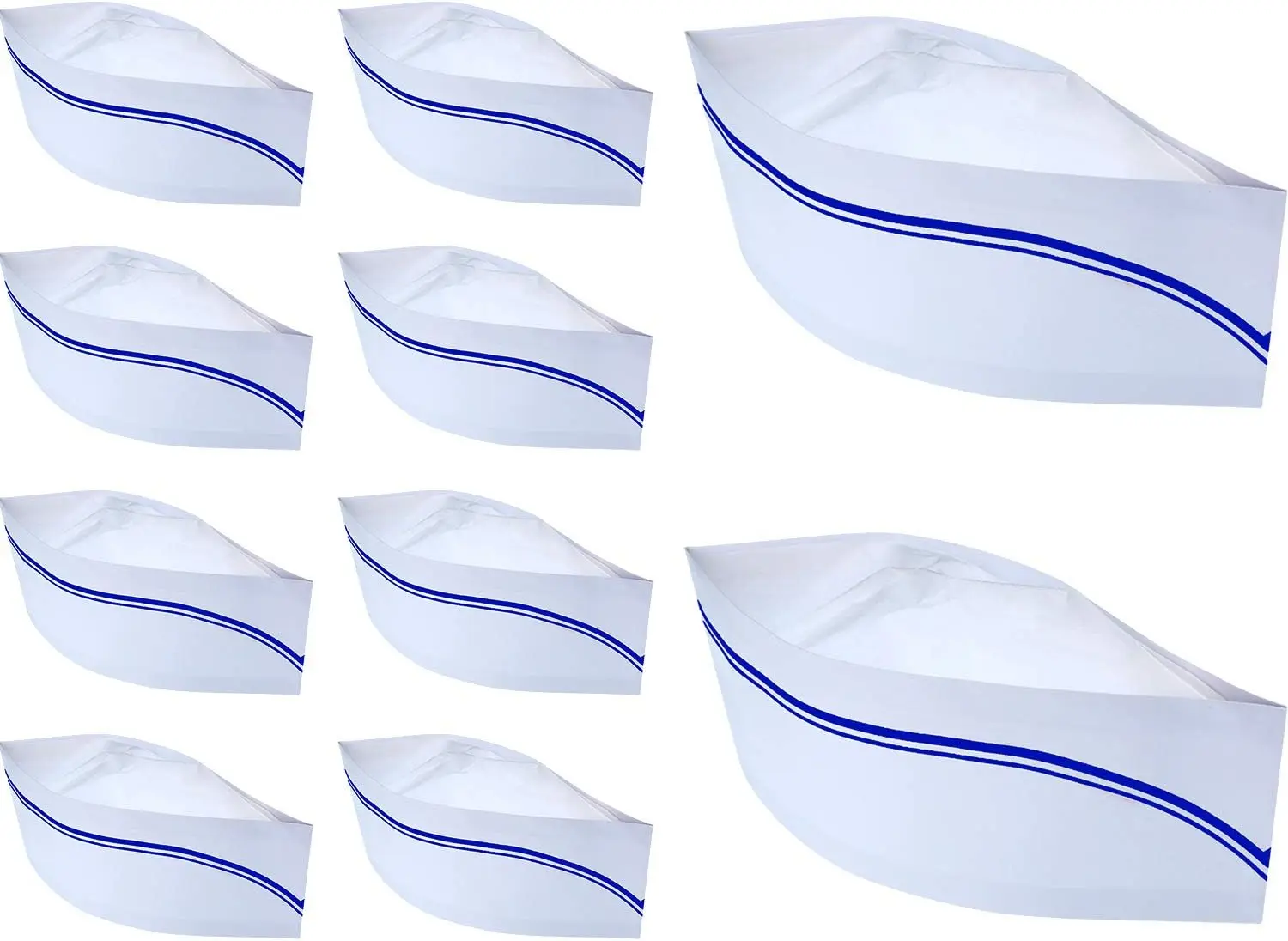 

10 Pack Retro Paper Chef Hats with Red Stripes for Restaurant Theme Party Soda Jerk Costume
