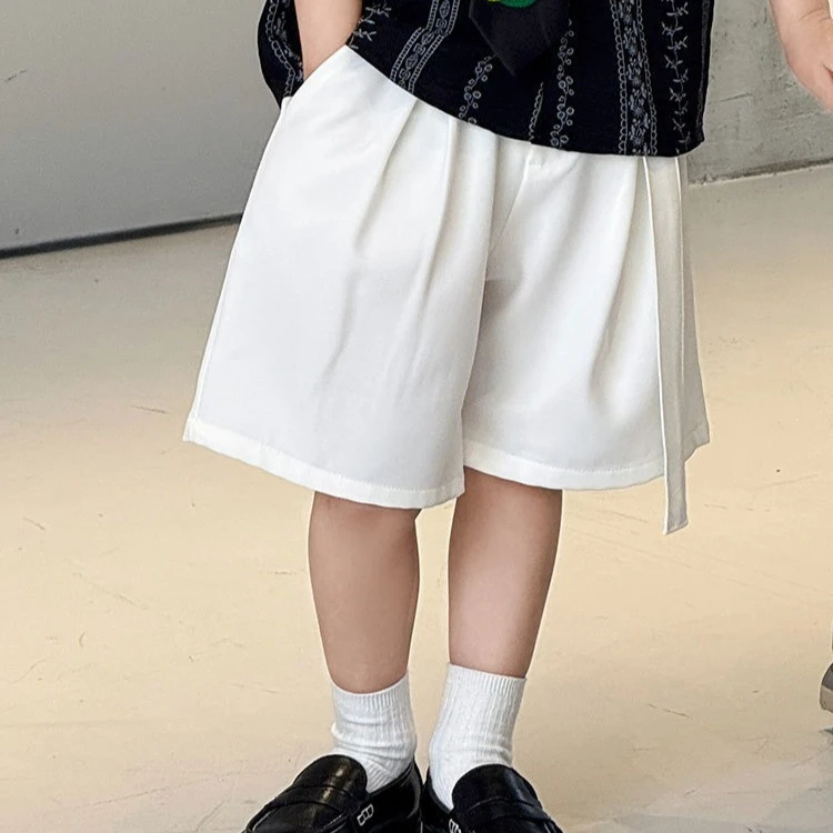 Boys' Suit 2026 Spring/summer New Children's Clothes Boys' Baby Holiday Style Striped Shirt Tie Ribbon Shorts Three-piece Set