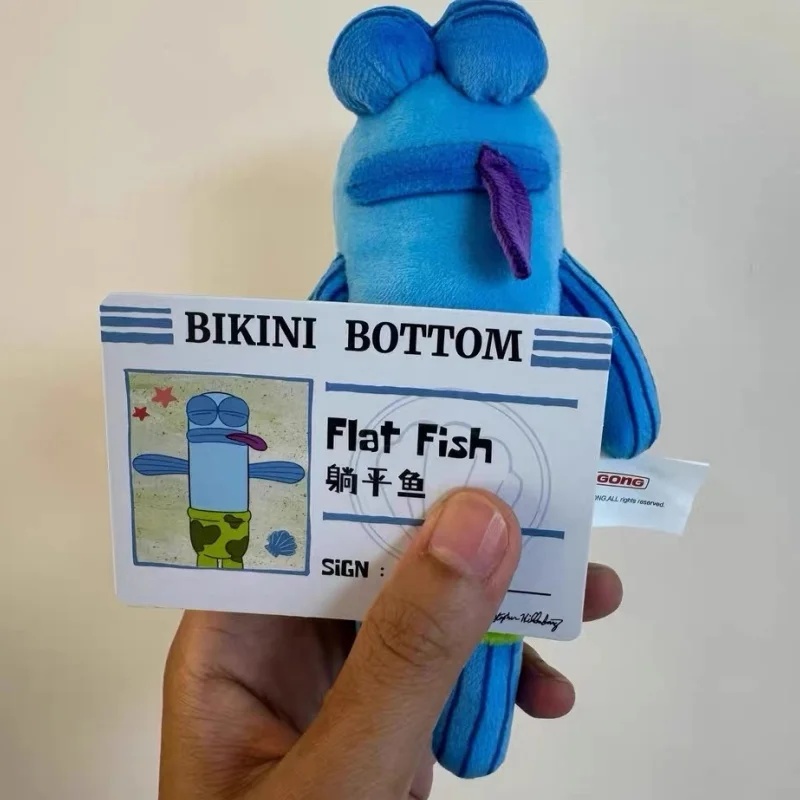 Fondo de Bikini de dibujos animados clásico, bolsa de juguete de peluche, colgante, pez bonito y feo, mochila creativa, llavero decorativo, regalo de cumpleaños