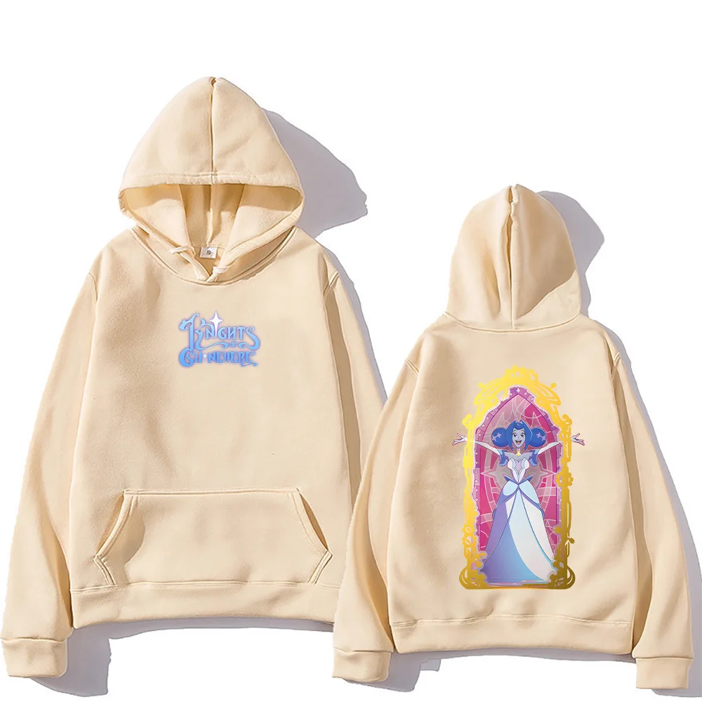 فرسان غينيفير الإثارة الجرافيك هوديس رجل موضة عادية كم طويل بلوزات للجنسين شارع العليا Y2K هودي البلوفرات