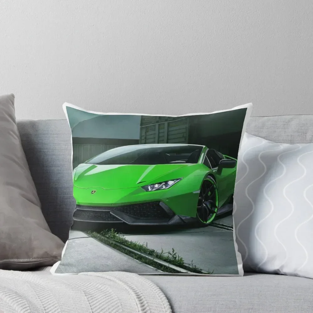 Neon Green Lambo Throw Pillow Decorative Sofa Cushions luxury decor pillow