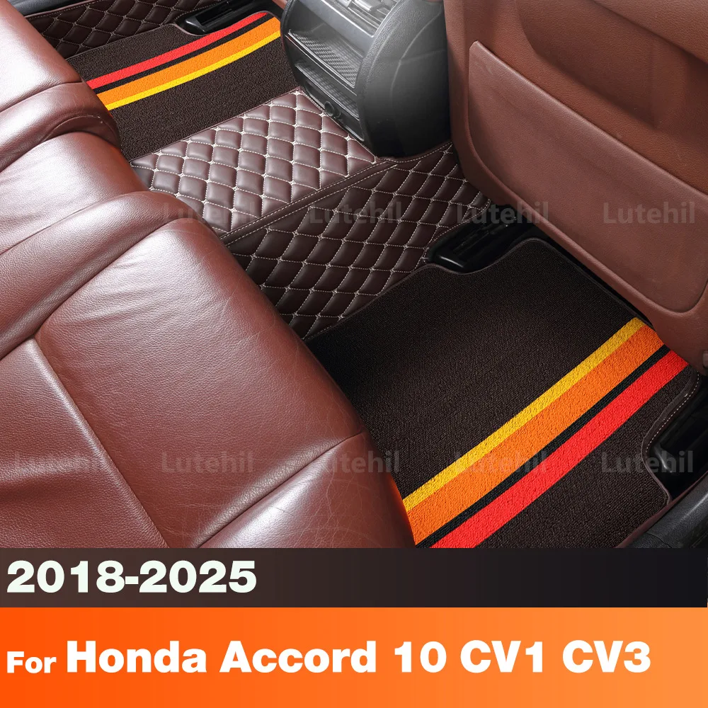 

For Honda Accord 10 CV1 CV3 Hybrid/Non-Hybrid 2018-2022 Custom Car Floor Mat Automobile Carpet Interior Accessories Protective