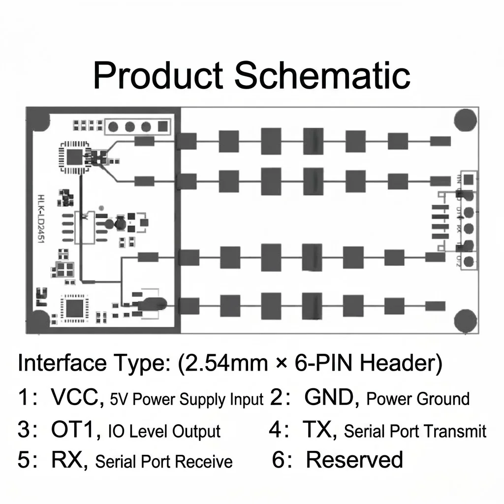 Hi-Link HLK-LD2451 Millimeter Wave Radar Module, Traffic Vehicle Detection Radar for Speed Distance Angle Measurement, Covers 3