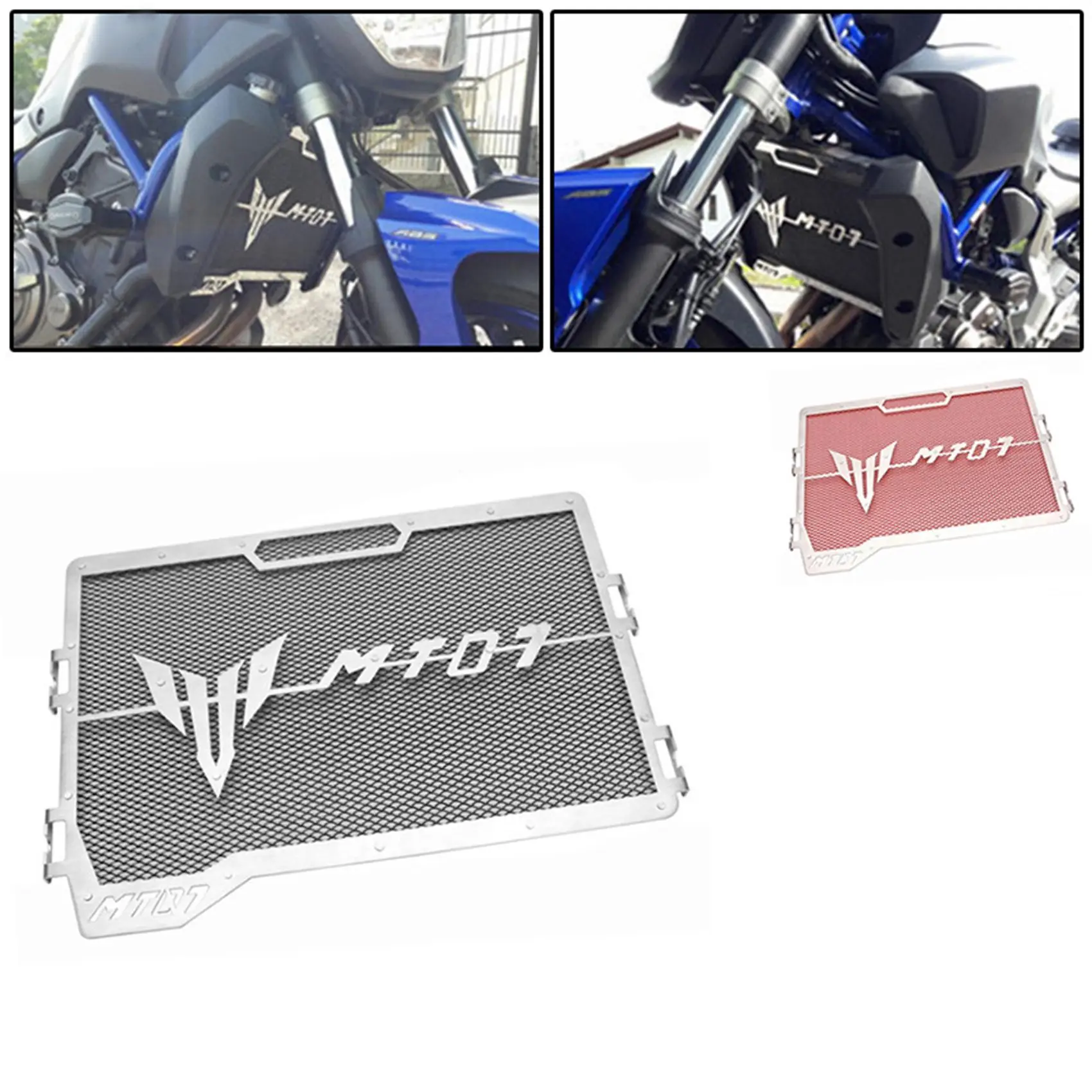 Motocicleta Radiator Grille para Yamaha, capa protetora, preto, MT-07, FZ-07, 2014-2019