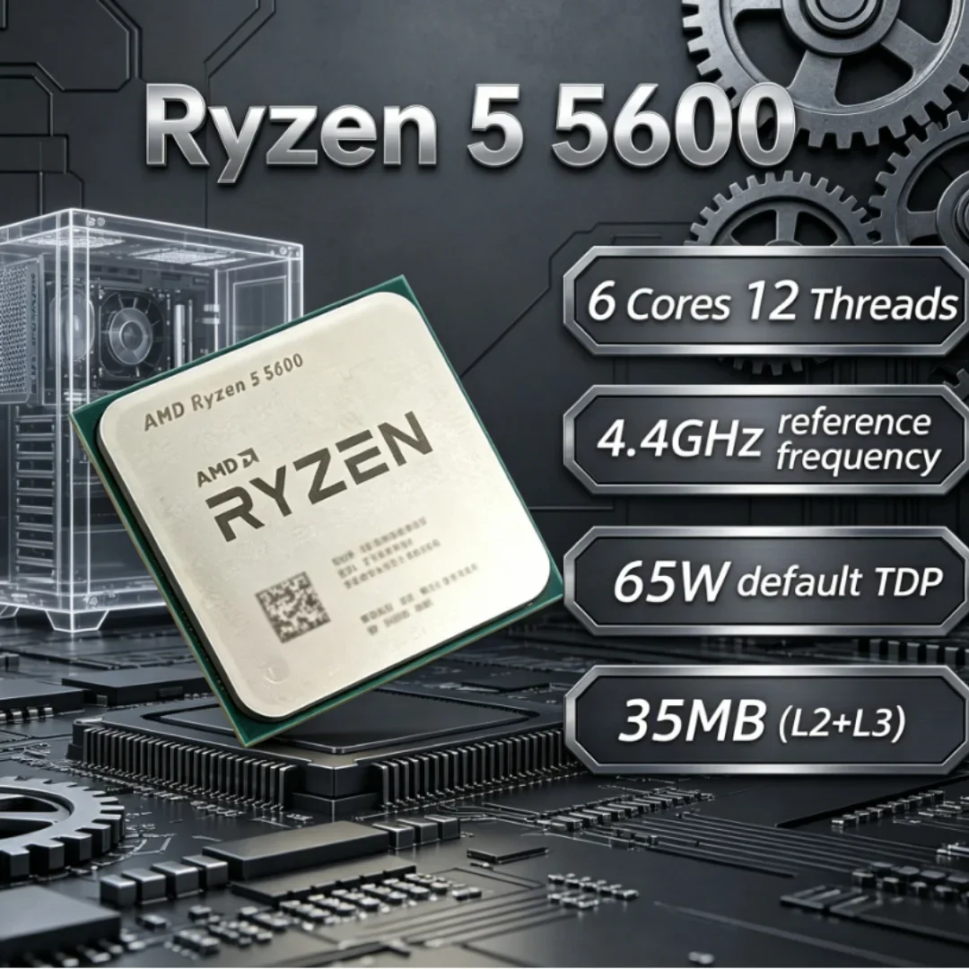 

Ryzen5 5600 Home Office Entertainment Dual Use Zen2 6 Core 12 Thread DDR4 AM4 Unpacked Chip