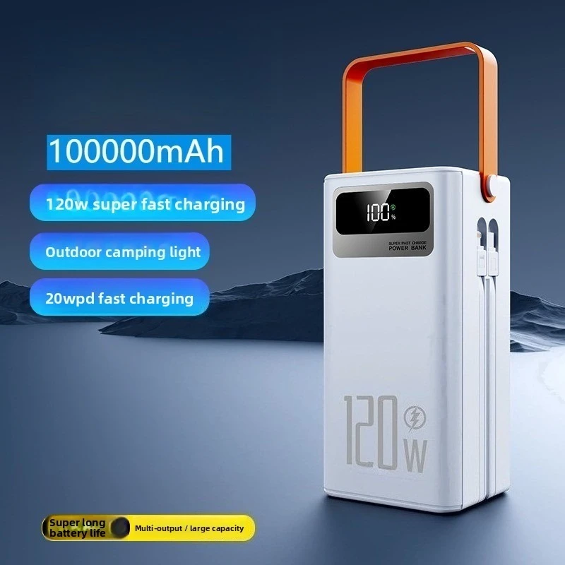 

100000mAh 120W Fast Charging Power Bank Large Capacity Outdoor Mobile Power Supply Supports 7 Devices To Charge At The Same Time
