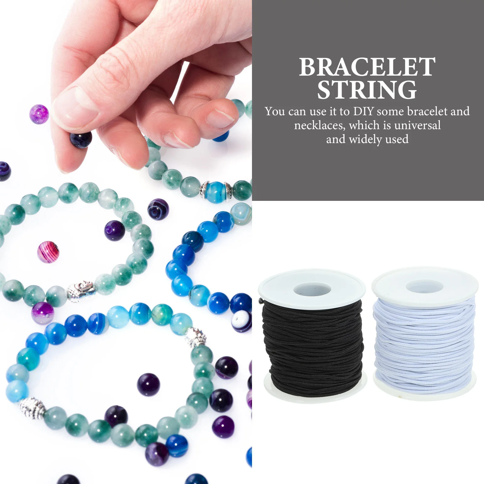 

2 Rolls Stretchy Bracelet Cord Elastic Jewelry Beading String DIY for Necklace Bracelet Making Jewelry Thread Thread Cord
