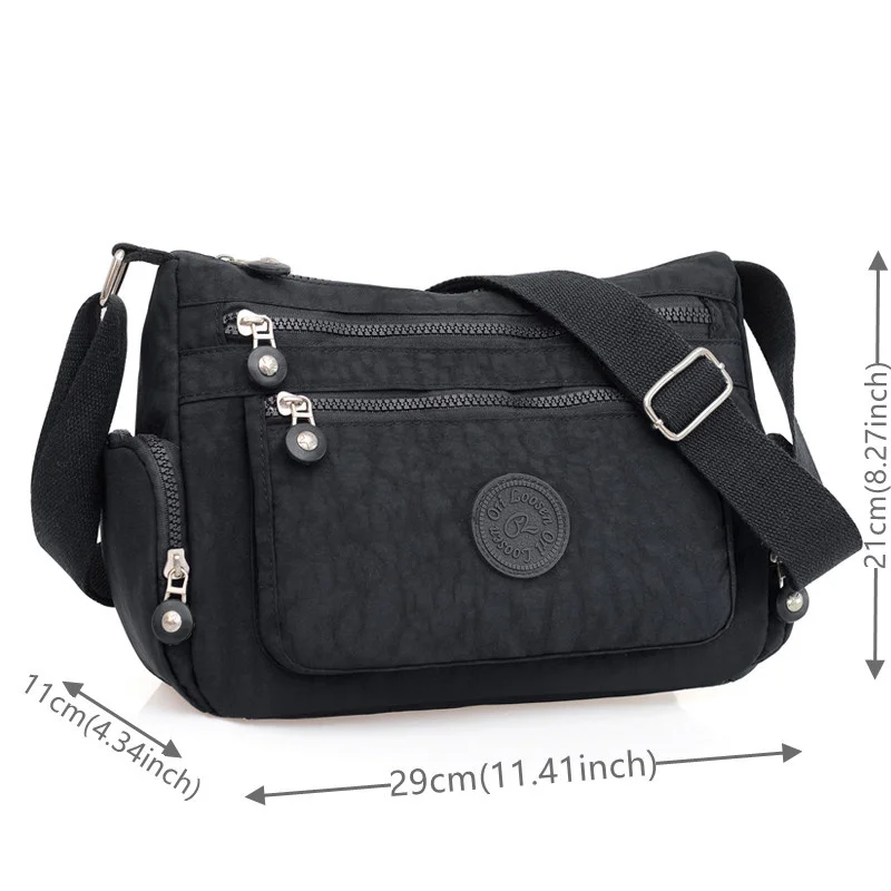 Lady Shoulder Bag Crossbody for Women Waterproof Tote Casual Nylon Purse Handbag RFID Lightweight Messenger Bag