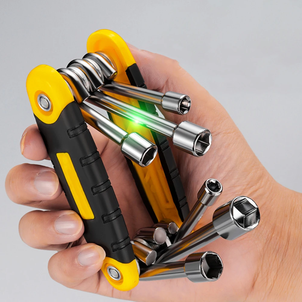 Home Repair Tool Folding Socket Wrench Portable Maintenance Tool Compact Folding Wrench Kit Wrench Comfortable To Hold