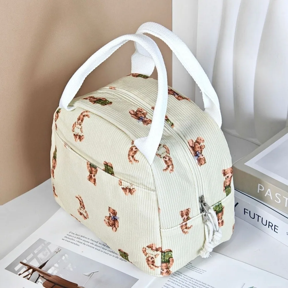 Floral Print Insulated Lunch Bag Aluminum Foil Liner Large Capacity Handheld Cooler Bag Insulated Reusable Lunch Tote Bag