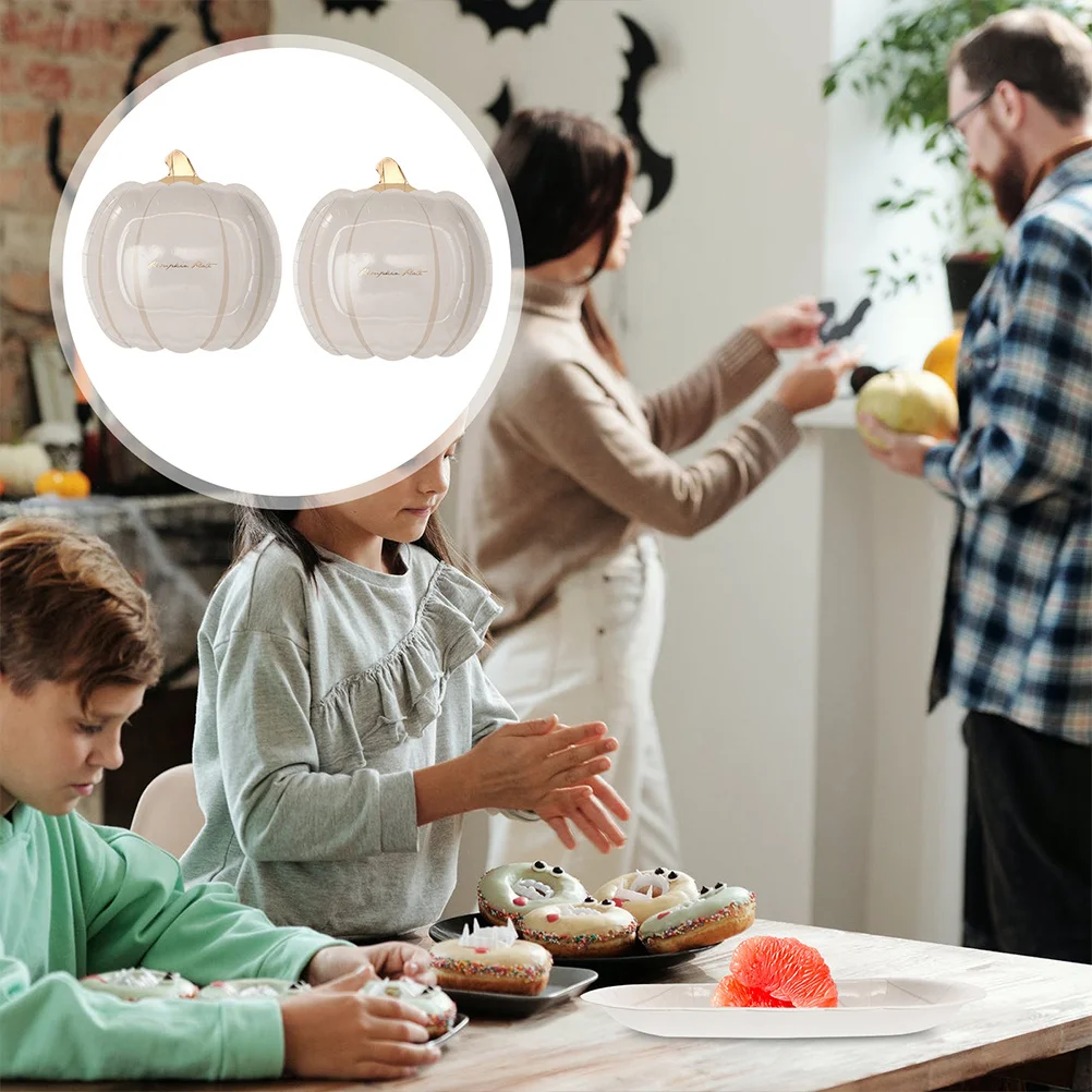 

30Pcs Halloween Pumpkin Shaped Disposable Paper Plates Party Dessert Plates Household Festival Supplies Lightweight