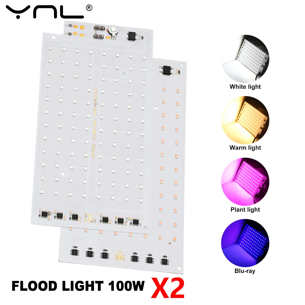 

2pcs/lot 100W LED Flood Light Chip SMD 2835 Outdoor Floodlight AC 220V-240V For LED Street Lamp Landscape Lighting