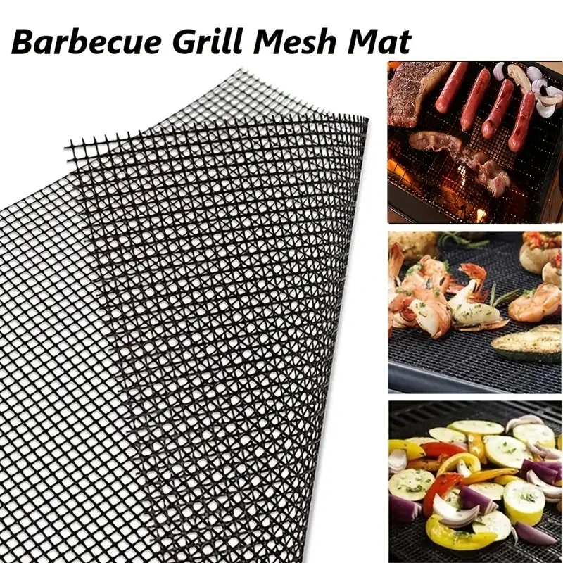 1pc BBQ Non-Stick Reusable Grilling Pad - High Temperature Resistant & Easily Cleaned - Perfect for Barbecue & Baking!