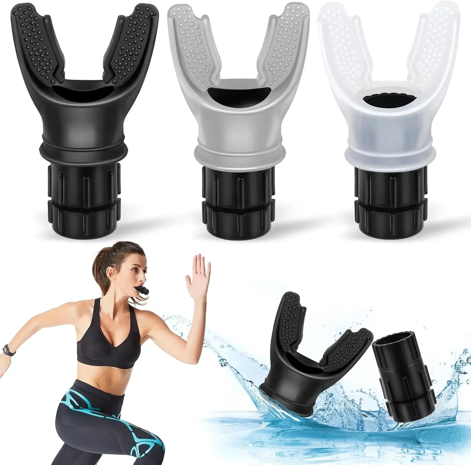 1/2Pcs High-altitude Respiratory Training Tools Lung Ventilator Silicone Respiratory Trainer Fitness Equipment for Exercise