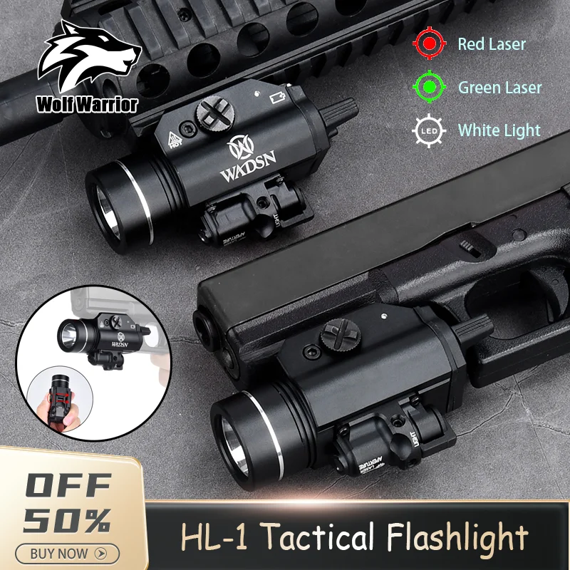 WADSN T HL-1 Hanging Pistol Flashlight 800ML Weapon Scout Lamp Hunting Rifle Light Torch Airsoft Accessories ﻿