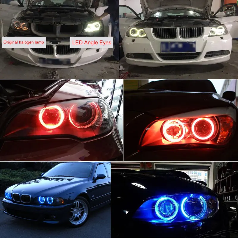 2PCS 10W LED Angel Eyes Marker Lights Bulbs Error Free White/Red/Blue for BMW E90 E91 3 Series 325i 328i 335i Car Styling