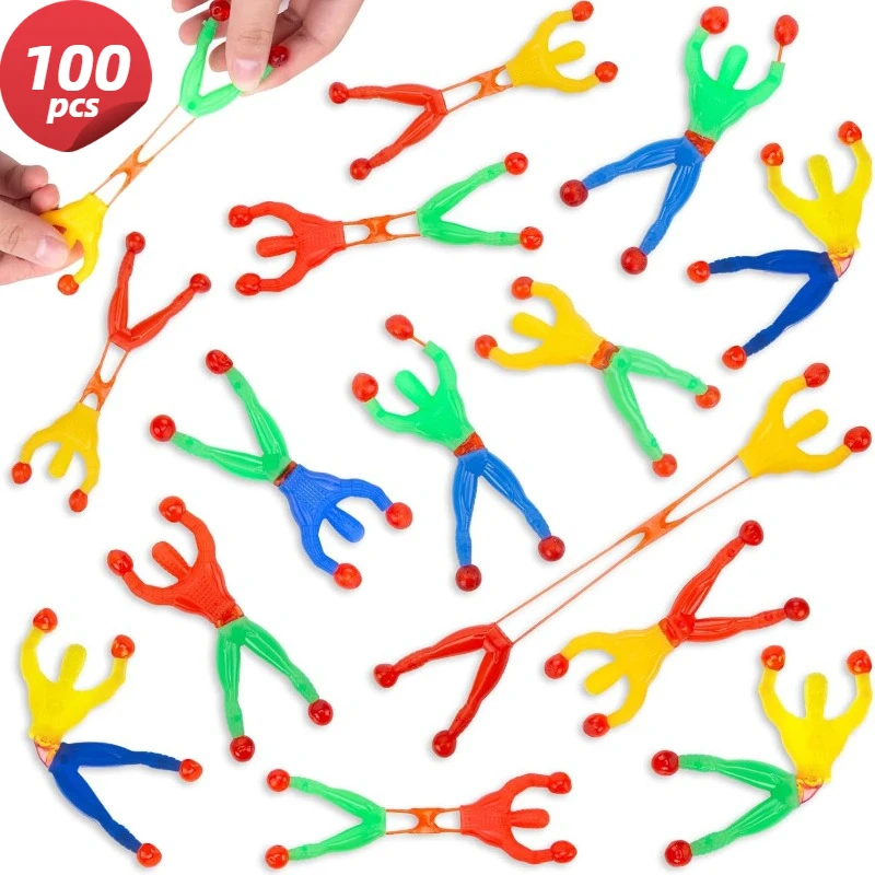 

100 шт. разноцветных забавных липких фигурок скалолазов для детей и мужчин, сувениры для дня рождения, наполнители для пиньят, подарки в пакетах