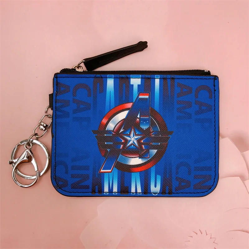 Disney Spiderman Hulk Anime Coin Purse Student Card Bag Star wars Coin Wallet Boys Girls Card Holders Keychains Kids Gifts