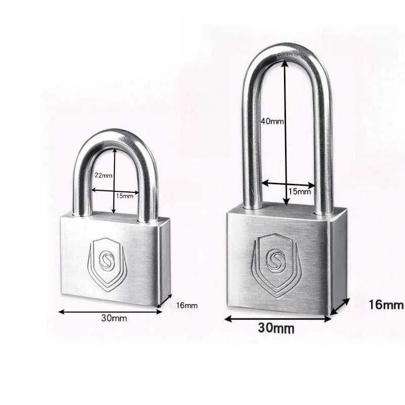 2pcs 304 stainless steel Same Key Padlock Waterproof Antirust, Multifunctional Padlock,30mm Anti-Theft Lock