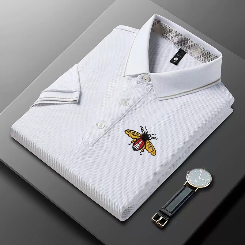 Men's New Embroidered Business Leisure Short Sleeved POLO Shirt Fashion Short Sleeved Comfortable and Breathable Top