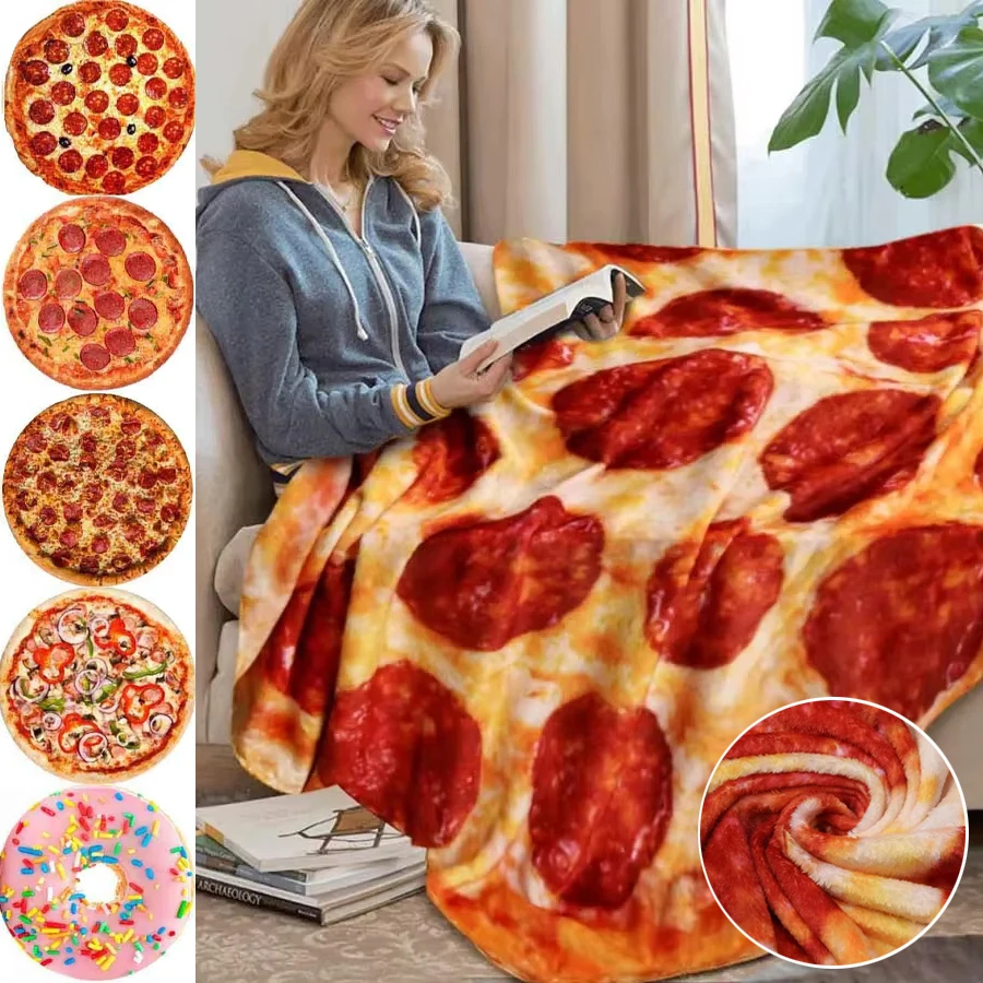 WASART Warm coral fleece tortilla pizza blanket mexican round lavash wool sofa plaid winter fluffy plush large throw blankets