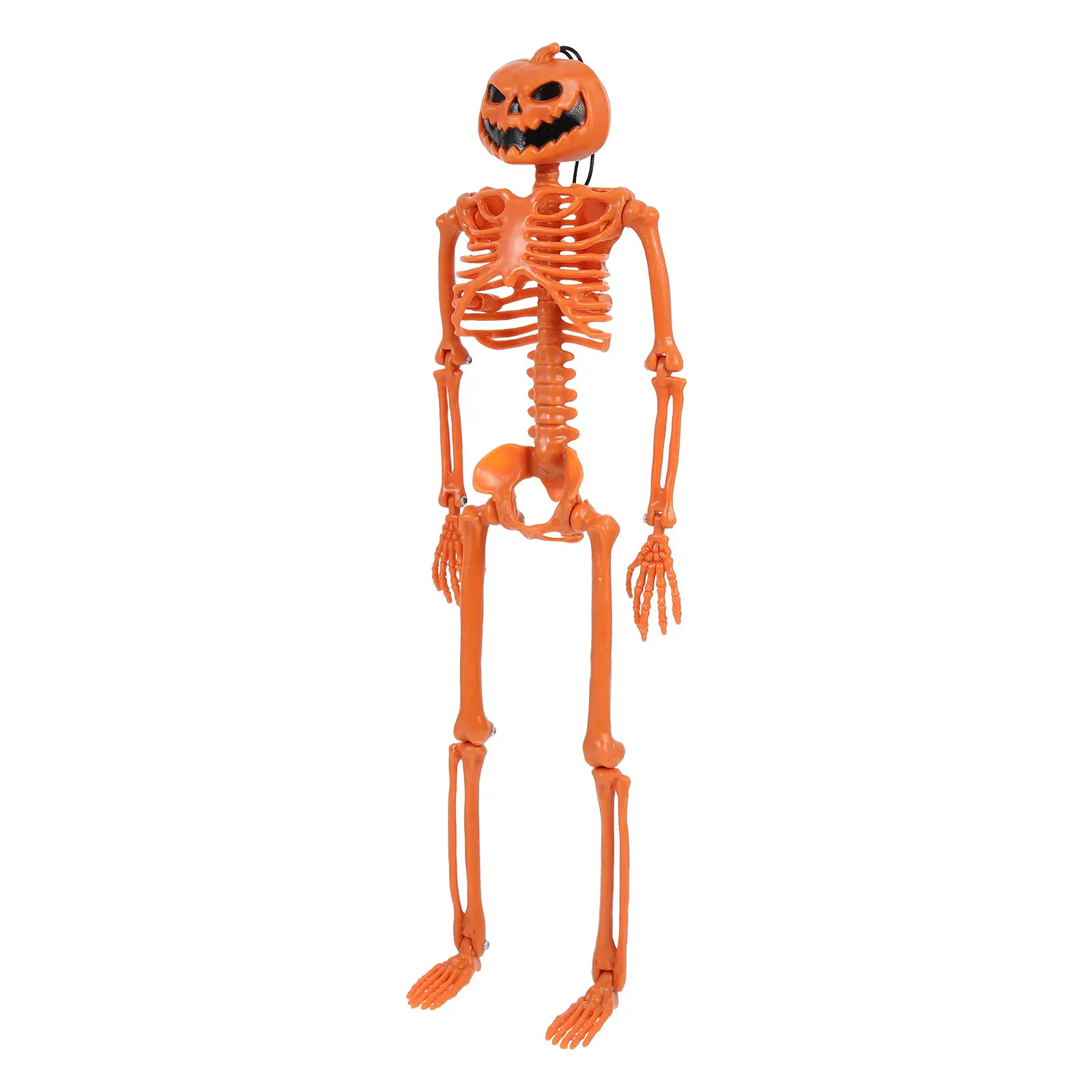 Decorazione in plastica Puntelli teschio di Halloween Corpo mobile Spaventoso artigianale Testa di zucca Decorazione appesa Atmosfera raccapricciante nament