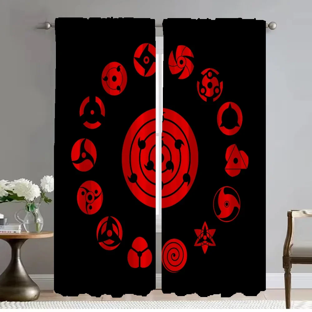 Blackout Curtains 2 Pieces NARUTOS Modern Living Room Curtains for Camera Shades Halloween Decoration Partition Window Curtain