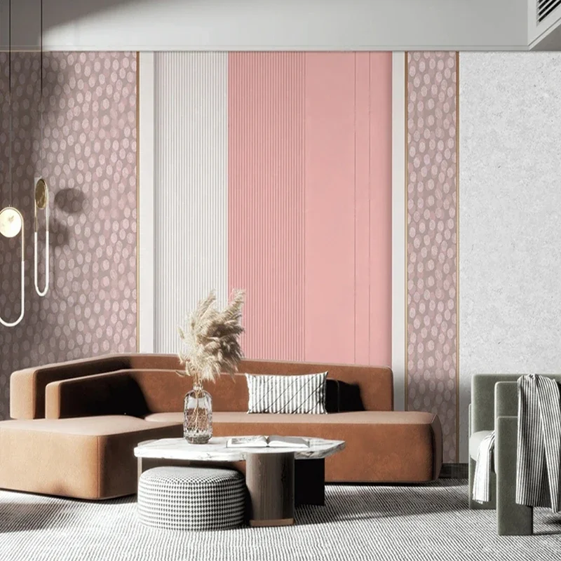 Custom Abstract Geometric Pattern Pink Wallpaper For Living Room Girls Bedroom Decoration Wall Photo Mural Papel De Pared 3D
