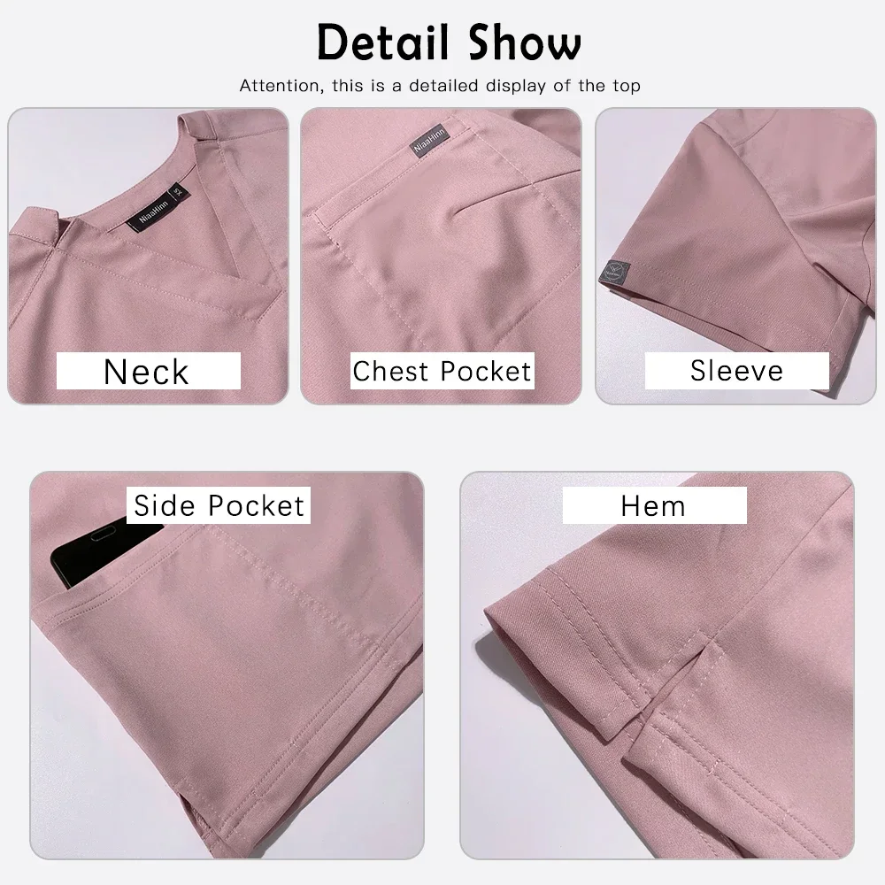 Hot Sale Popular Doctor Uniforms Medical Nurse Scrubs Set Women Men Hospital Nursing Work Clothes Jogger Set Surgical Workwear