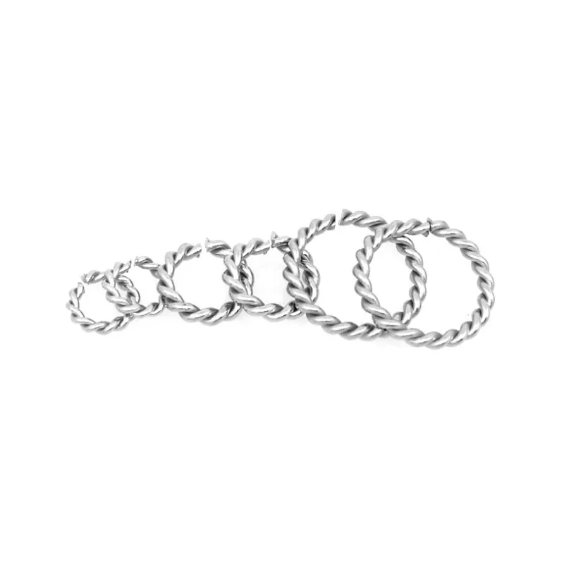 50pcs/lot spiral Stainless Steel Open Jump Rings 6/8/10/12/15mm Silver Tone Split Rings Connectors For Jewelry Findings Making